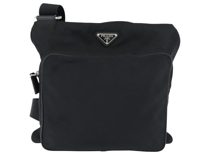 Borsa a Spalla PRADA Nylon Nero Argento Autentica am9553 - vista 2