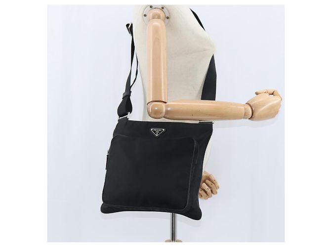 Borsa a Spalla PRADA Nylon Nero Argento Autentica am9553 - vista 24