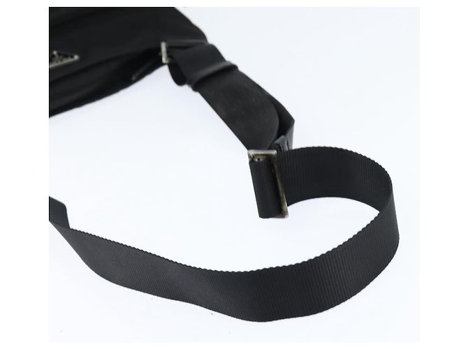 Borsa a Spalla PRADA Nylon Nero Argento Autentica am9553 - vista 7