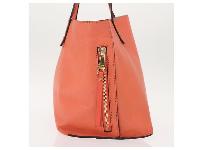 Chloé Chloe Dylan Tote Bag Leder Gold lachsrosa Auth am9397 Pink Golden - Ansicht 5