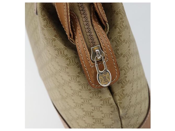 Céline Borsa a Spalla in Tela Macadam CELINE PVC Beige Oro Auth gh1093 D'oro - vista 15