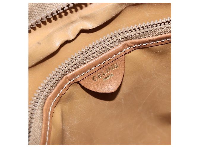 Céline Borsa a Spalla in Tela Macadam CELINE PVC Beige Oro Auth gh1093 D'oro - vista 16
