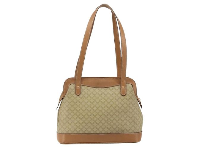 Céline Borsa a Spalla in Tela Macadam CELINE PVC Beige Oro Auth gh1093 D'oro - vista 3
