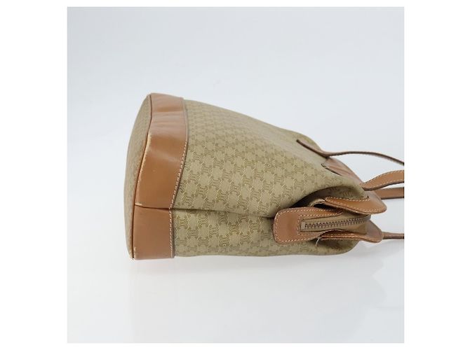 Céline Borsa a Spalla in Tela Macadam CELINE PVC Beige Oro Auth gh1093 D'oro - vista 4