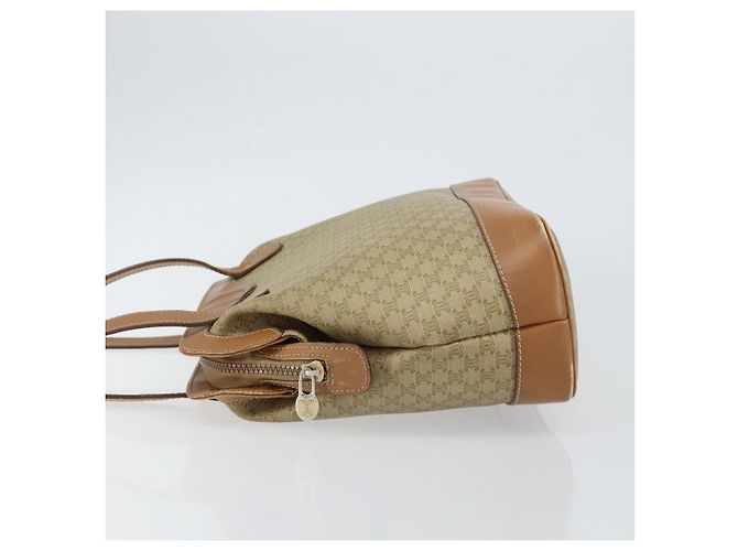 Céline Borsa a Spalla in Tela Macadam CELINE PVC Beige Oro Auth gh1093 D'oro - vista 5
