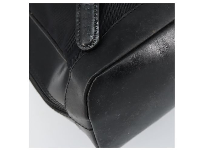 Sac Gucci Bamboo en nylon émaillé 2 en 1 noir argent 003 2058 0059 5 Auth gh1147 Argenté - vue 13