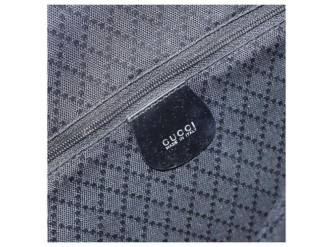 Sac Gucci Bamboo en nylon émaillé 2 en 1 noir argent 003 2058 0059 5 Auth gh1147 Argenté - vue 17