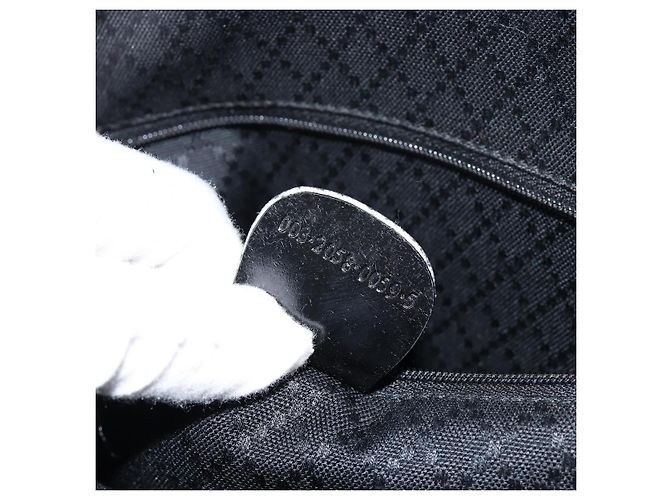 Sac Gucci Bamboo en nylon émaillé 2 en 1 noir argent 003 2058 0059 5 Auth gh1147 Argenté - vue 23