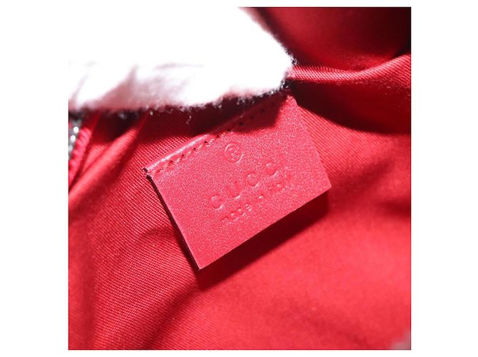 GUCCI Bolsa de Corpo Sherry Line em Lona e Couro Vermelho Prata 502095 Auth BA7468 - vista 16