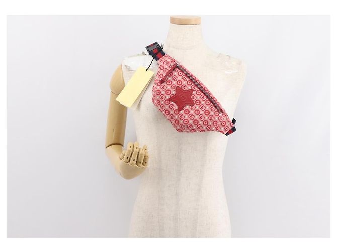 GUCCI Bolsa de Corpo Sherry Line em Lona e Couro Vermelho Prata 502095 Auth BA7468 - vista 21