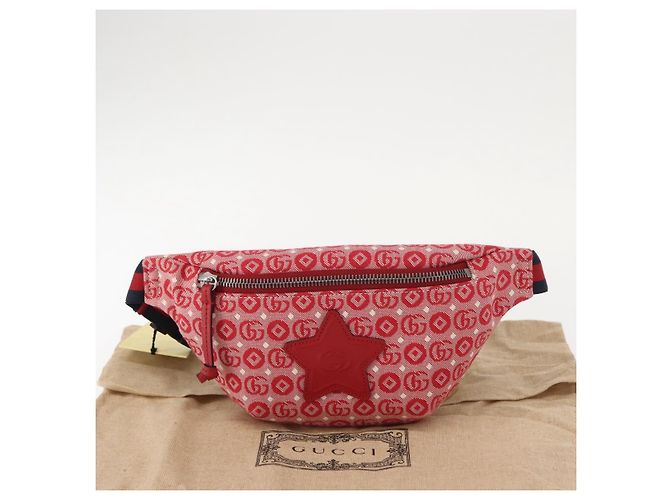 GUCCI Bolsa de Corpo Sherry Line em Lona e Couro Vermelho Prata 502095 Auth BA7468 - vista 22