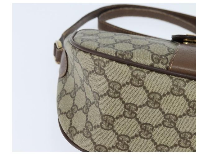 Borsa Sherry Line GG Supreme Web di GUCCI in PVC beige e oro 001 754 6177 Auth 150554 D'oro - vista 10