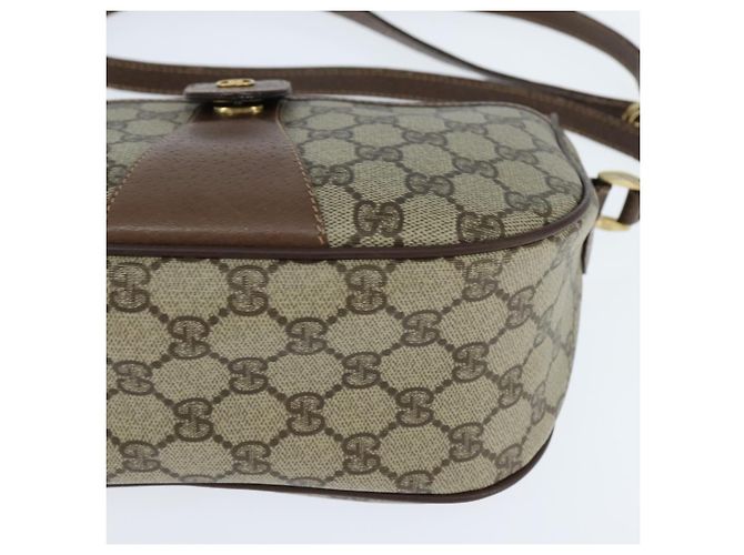 Borsa Sherry Line GG Supreme Web di GUCCI in PVC beige e oro 001 754 6177 Auth 150554 D'oro - vista 11