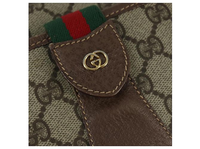 Borsa Sherry Line GG Supreme Web di GUCCI in PVC beige e oro 001 754 6177 Auth 150554 D'oro - vista 14