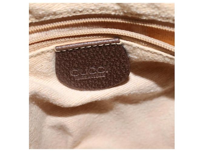 Borsa Sherry Line GG Supreme Web di GUCCI in PVC beige e oro 001 754 6177 Auth 150554 D'oro - vista 15