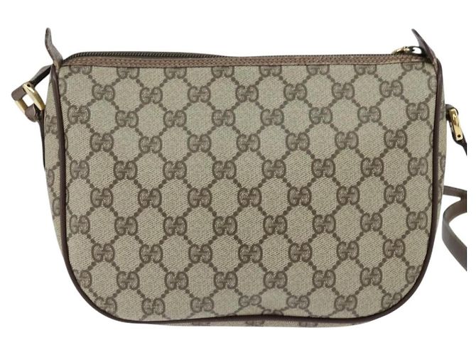 Borsa Sherry Line GG Supreme Web di GUCCI in PVC beige e oro 001 754 6177 Auth 150554 D'oro - vista 3