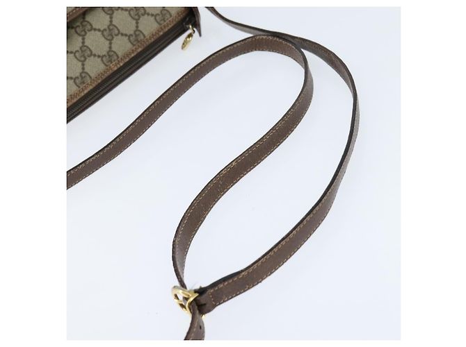 Borsa Sherry Line GG Supreme Web di GUCCI in PVC beige e oro 001 754 6177 Auth 150554 D'oro - vista 7