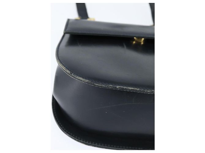 Borsa a Spalla Gancini in Pelle Salvatore Ferragamo Blu Navy Oro Auth 150345 D'oro - vista 10