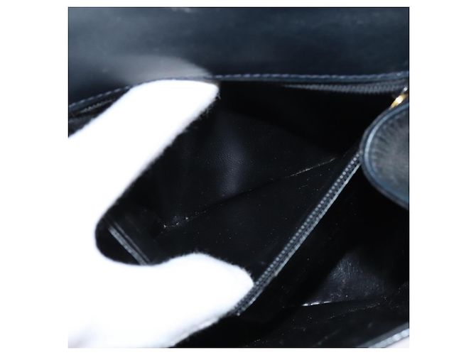 Borsa a Spalla Gancini in Pelle Salvatore Ferragamo Blu Navy Oro Auth 150345 D'oro - vista 19