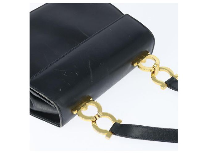 Borsa a Spalla Gancini in Pelle Salvatore Ferragamo Blu Navy Oro Auth 150345 D'oro - vista 6
