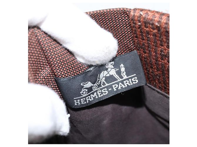 Hermès HERMES Pochette Her Line MM Borsa a Spalla in Tela Marrone Auth 150447 - vista 14