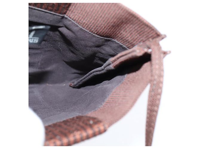 Hermès HERMES Pochette Her Line MM Borsa a Spalla in Tela Marrone Auth 150447 - vista 16