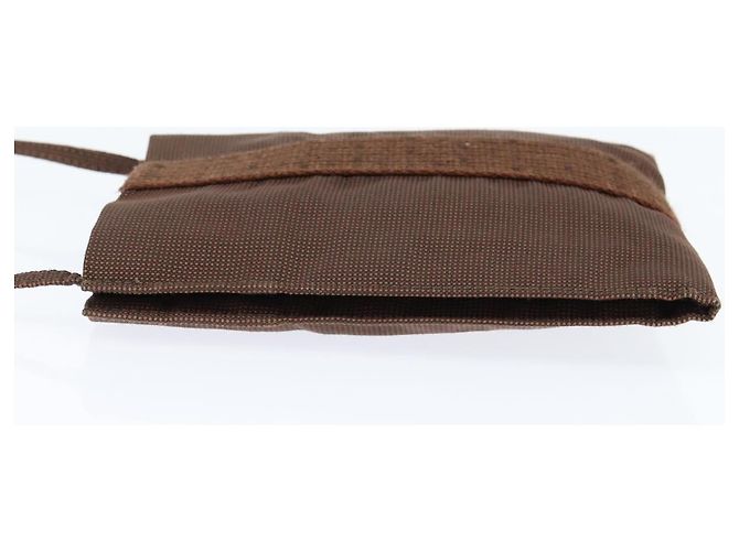 Hermès HERMES Pochette Her Line MM Borsa a Spalla in Tela Marrone Auth 150447 - vista 4