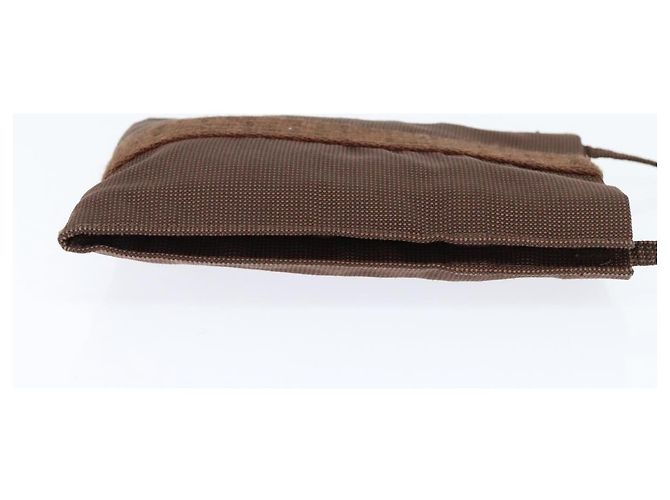 Hermès HERMES Pochette Her Line MM Borsa a Spalla in Tela Marrone Auth 150447 - vista 5