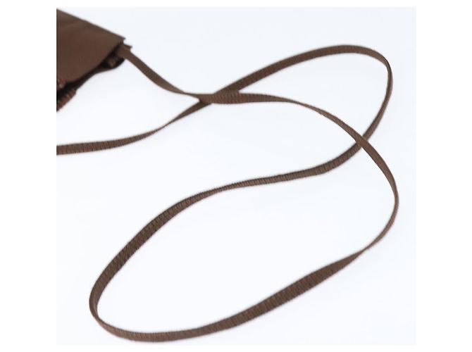 Hermès HERMES Pochette Her Line MM Borsa a Spalla in Tela Marrone Auth 150447 - vista 7