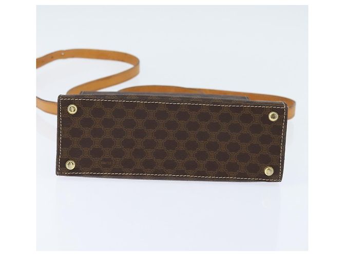 Céline Borsa a mano in tela Macadam CELINE in pelle PVC 2 in 1 marrone oro Auth hk3227 D'oro - vista 11