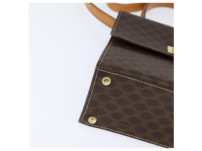 Céline Borsa a mano in tela Macadam CELINE in pelle PVC 2 in 1 marrone oro Auth hk3227 D'oro - vista 12