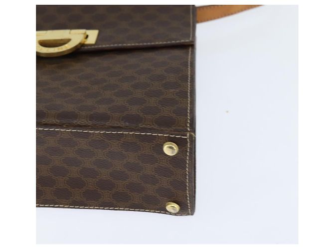 Céline Borsa a mano in tela Macadam CELINE in pelle PVC 2 in 1 marrone oro Auth hk3227 D'oro - vista 13