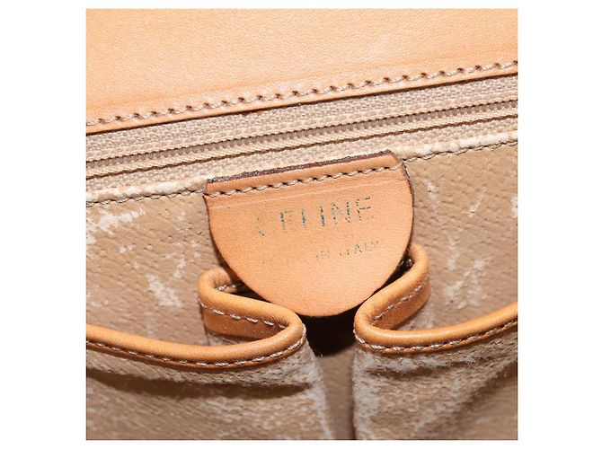 Céline Borsa a mano in tela Macadam CELINE in pelle PVC 2 in 1 marrone oro Auth hk3227 D'oro - vista 18