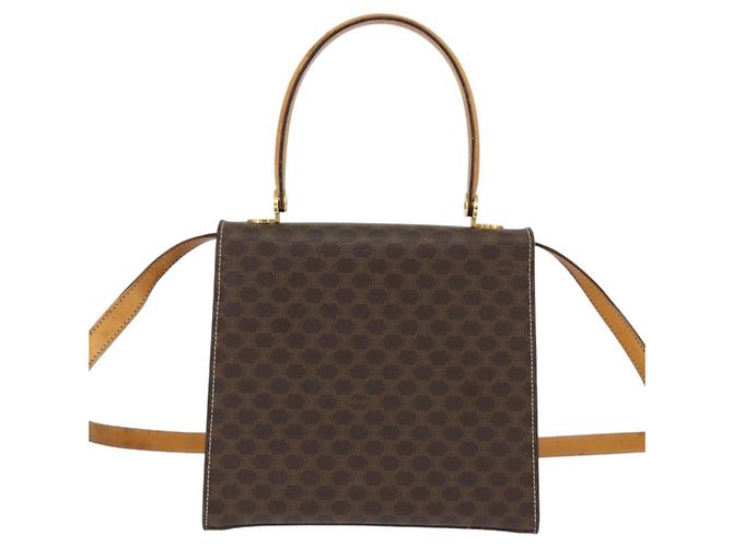 Céline Borsa a mano in tela Macadam CELINE in pelle PVC 2 in 1 marrone oro Auth hk3227 D'oro - vista 3