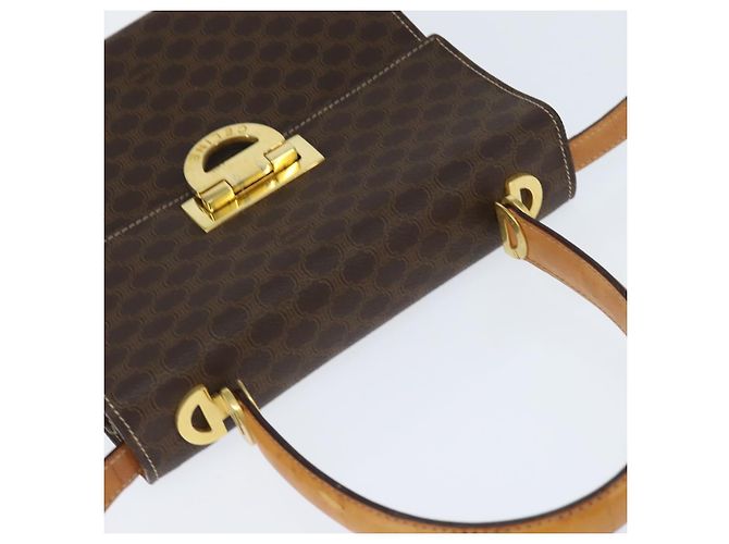 Céline Borsa a mano in tela Macadam CELINE in pelle PVC 2 in 1 marrone oro Auth hk3227 D'oro - vista 6
