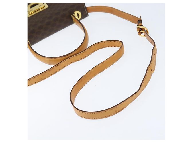 Céline Borsa a mano in tela Macadam CELINE in pelle PVC 2 in 1 marrone oro Auth hk3227 D'oro - vista 9