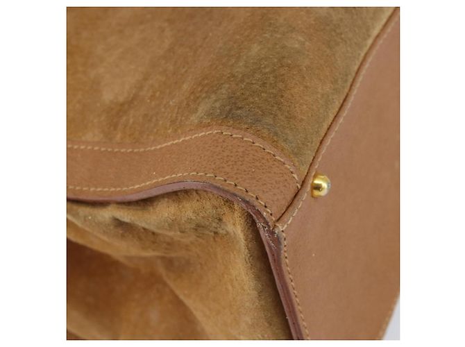 Borsa a Mano GUCCI Bamboo Suede Beige Oro 002 2058 0260 Auth ep11402 D'oro - vista 11