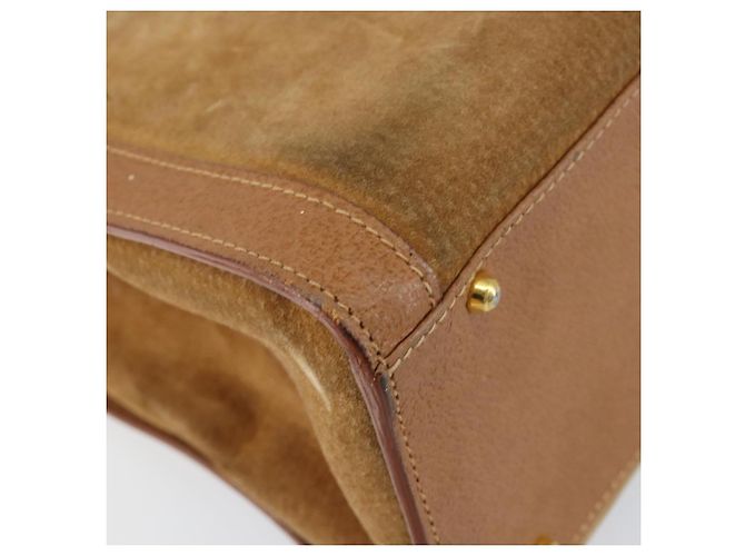 Borsa a Mano GUCCI Bamboo Suede Beige Oro 002 2058 0260 Auth ep11402 D'oro - vista 13