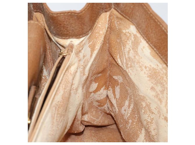 Borsa a Mano GUCCI Bamboo Suede Beige Oro 002 2058 0260 Auth ep11402 D'oro - vista 17