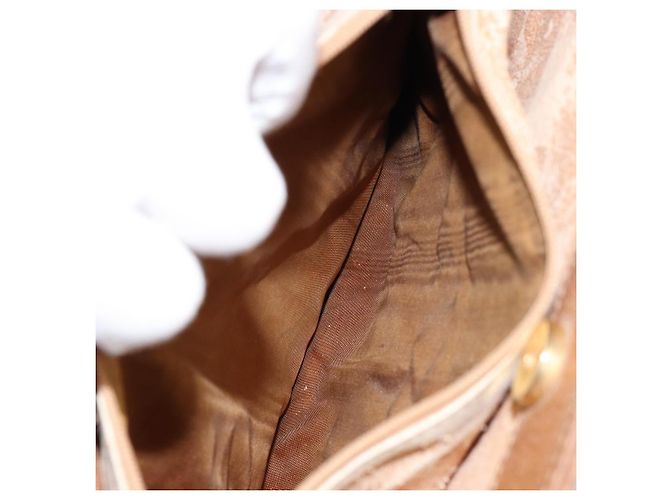 Borsa a Mano GUCCI Bamboo Suede Beige Oro 002 2058 0260 Auth ep11402 D'oro - vista 21