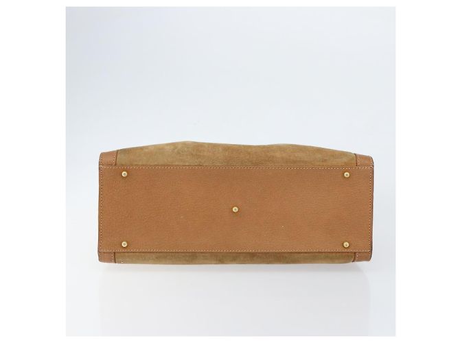Borsa a Mano GUCCI Bamboo Suede Beige Oro 002 2058 0260 Auth ep11402 D'oro - vista 9