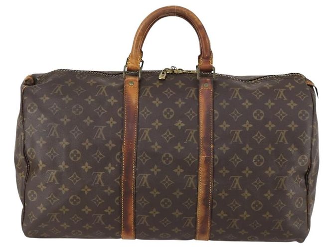 LOUIS VUITTON Borsa Boston Monogram Keepall 50 M41426 LV Auth 146472 Monogramma - vista 3