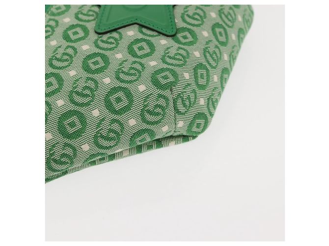Borsa GUCCI a tracolla in tela e pelle verde argento 502095 Auth BA7469 - vista 10