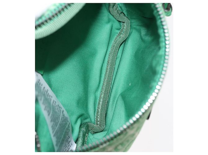Borsa GUCCI a tracolla in tela e pelle verde argento 502095 Auth BA7469 - vista 17