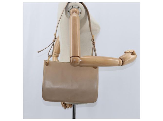 Prada Borsa a Spalla in Pelle Beige Auth bs30564 - vista 21