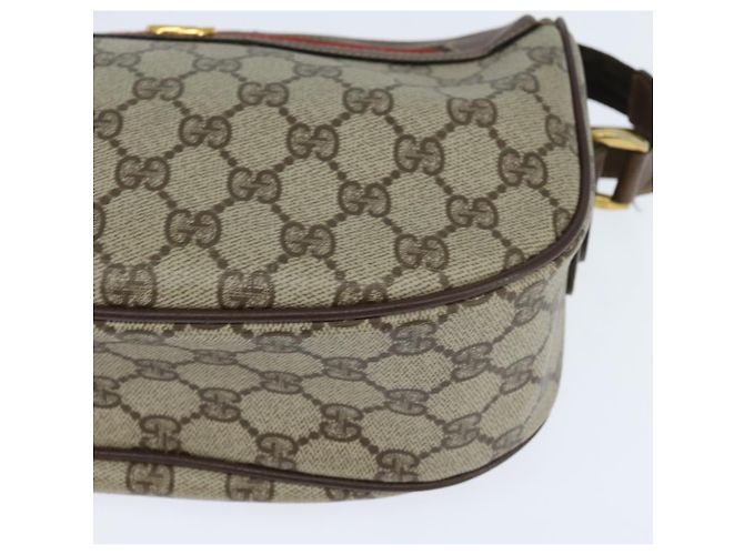 Bolsa Gucci GG Supreme Web Sherry Line PVC Bege Dourado 001 58 0918 Auth BA7459 - vista 11