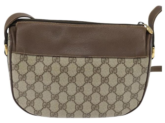 Bolsa Gucci GG Supreme Web Sherry Line PVC Bege Dourado 001 58 0918 Auth BA7459 - vista 3