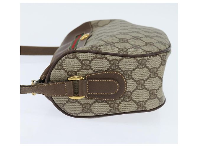 Bolsa Gucci GG Supreme Web Sherry Line PVC Bege Dourado 001 58 0918 Auth BA7459 - vista 4