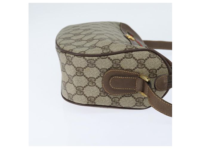 Bolsa Gucci GG Supreme Web Sherry Line PVC Bege Dourado 001 58 0918 Auth BA7459 - vista 5