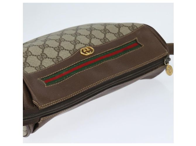 Bolsa Gucci GG Supreme Web Sherry Line PVC Bege Dourado 001 58 0918 Auth BA7459 - vista 6